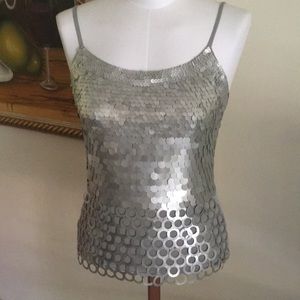 Silver sequin top